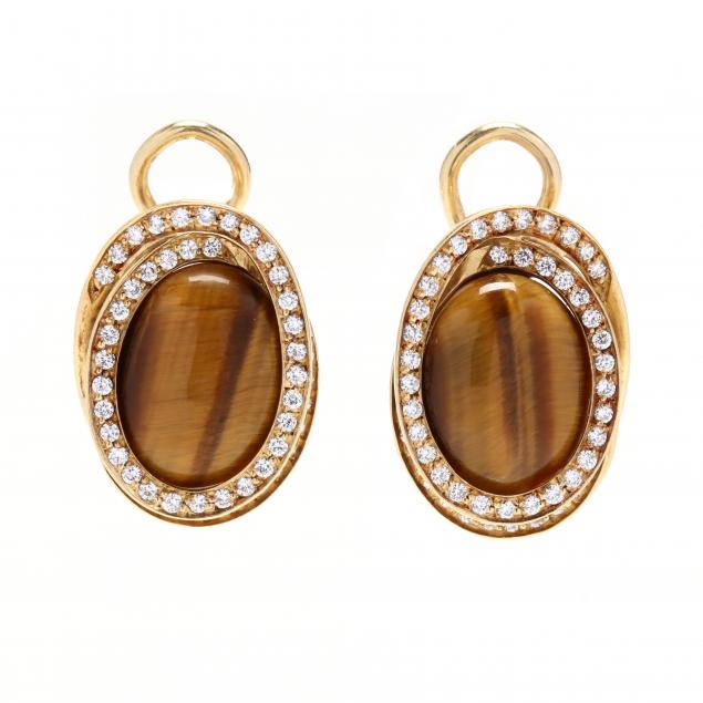 18kt-gold-tiger-s-eye-and-diamond-earrings-roberto-coin