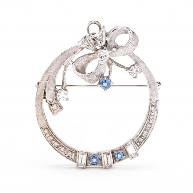 14kt-white-gold-and-gem-set-circle-brooch-pendant