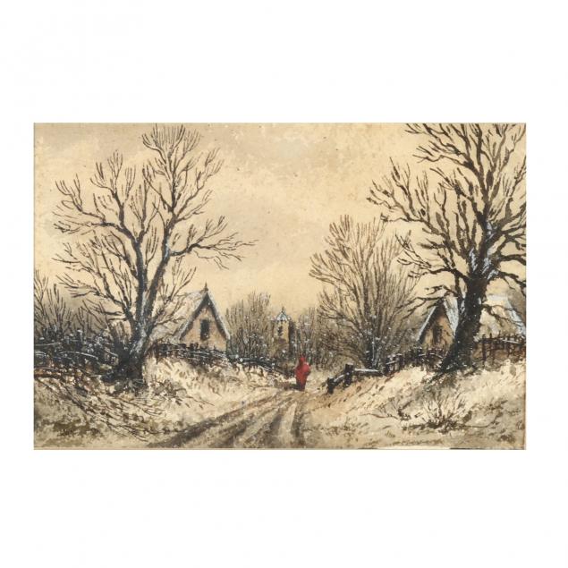 victorian-watercolor-of-an-approaching-figure-in-a-winter-landscape