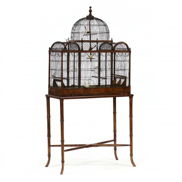 Victorian Wire Work Bird Cage on Stand (Lot 325 - The New Year's