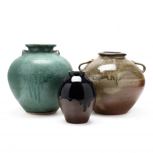nc-pottery-three-pottery-vases-from-jugtown