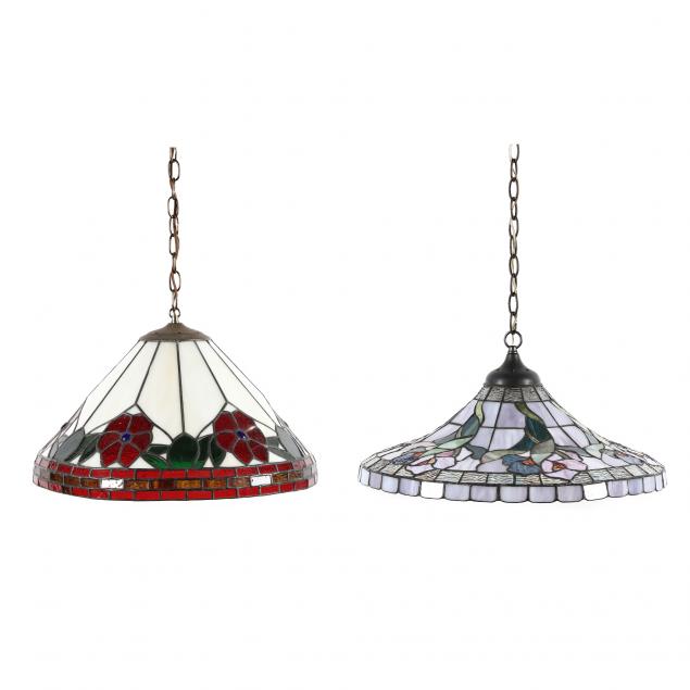 Two Stained Glass Hanging Lamps (Lot 372 - The New Year's Day