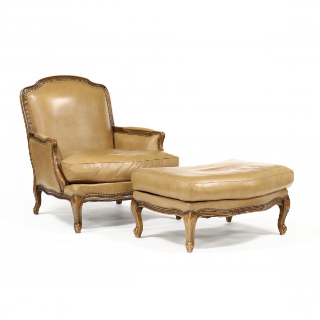 louis-xv-style-leather-bergere-and-ottoman-chateau-d-ax