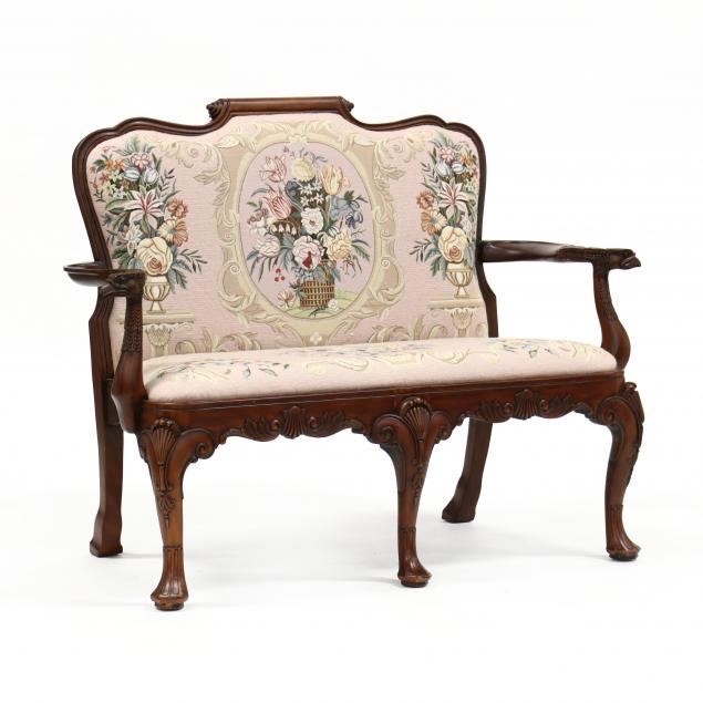 maitland-smith-irish-queen-anne-style-carved-mahogany-settee