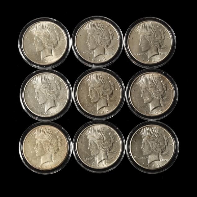 nine-different-uncirculated-peace-dollars