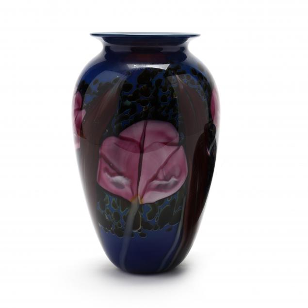rick-satava-ca-floral-art-glass-vase