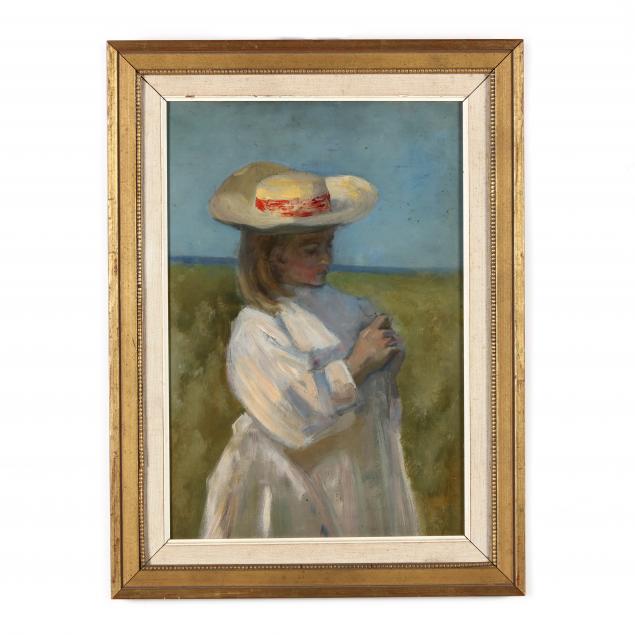 french-school-20th-century-girl-in-a-hat