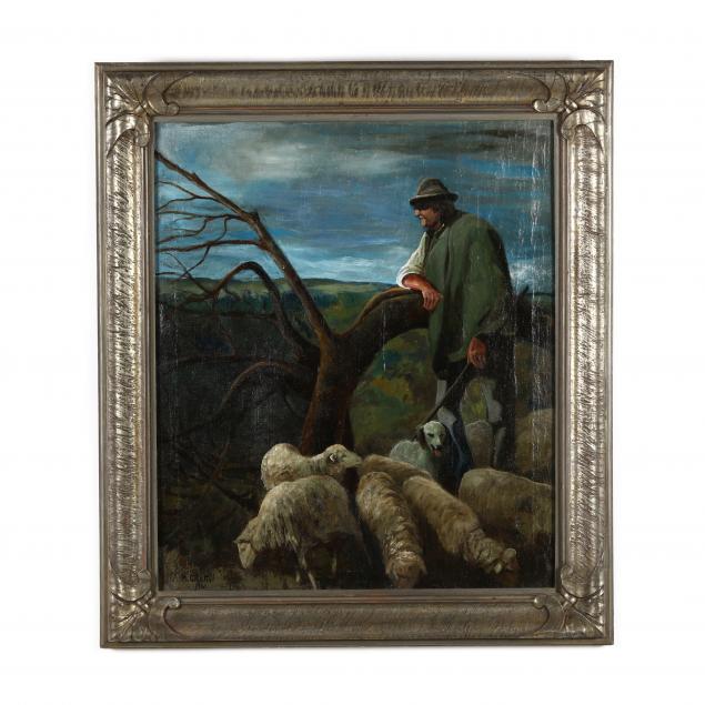 nicola-ciletti-italian-1883-1967-shepherd-with-flock