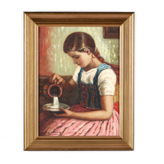 rozsa-karoly-hungarian-20th-century-girl-with-pitcher