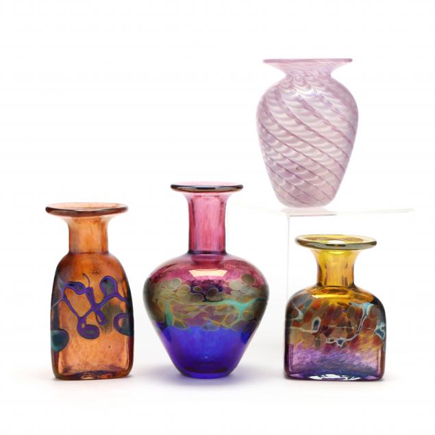 four-signed-art-glass-cabinet-vases