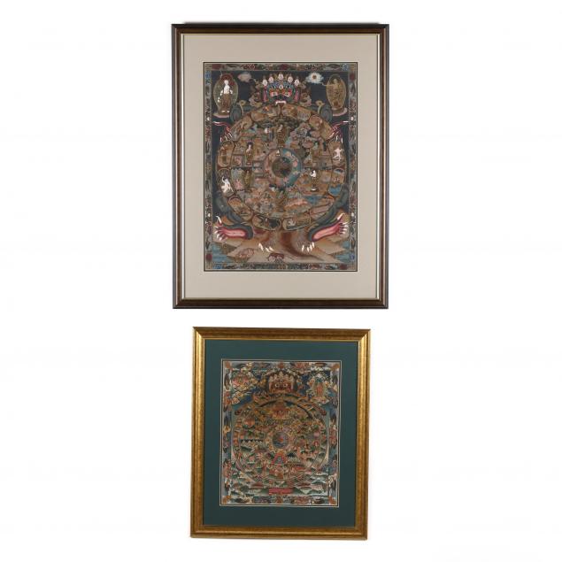 two-nepalese-thangka-paintings-of-the-wheel-of-life