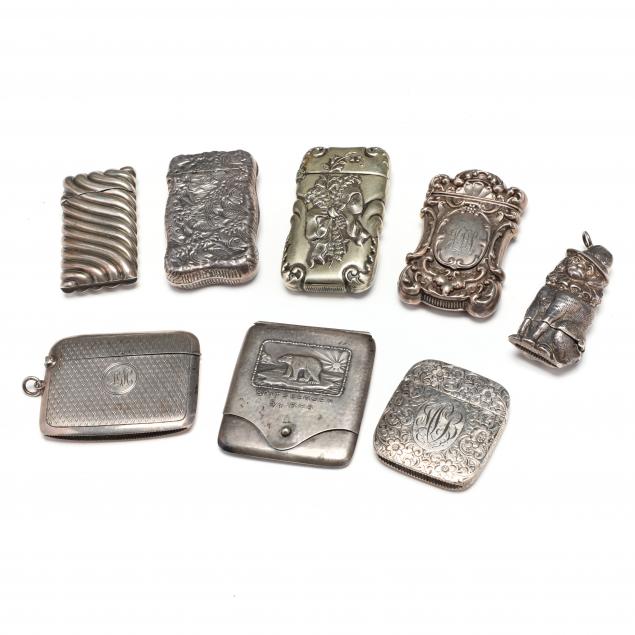 a-collection-of-eight-silver-matchsafes