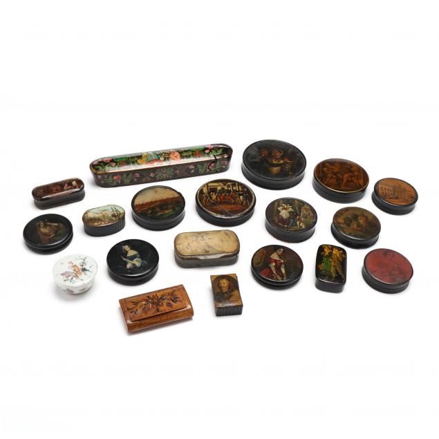 nineteen-antique-continental-snuff-boxes