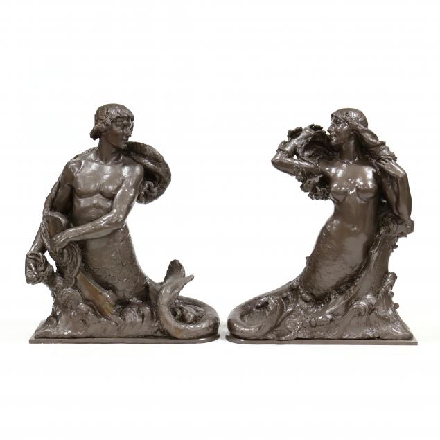 johan-selmer-larsen-1876-1969-merman-and-mermaid-maquettes