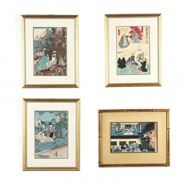 a-group-of-four-japanese-woodblock-prints