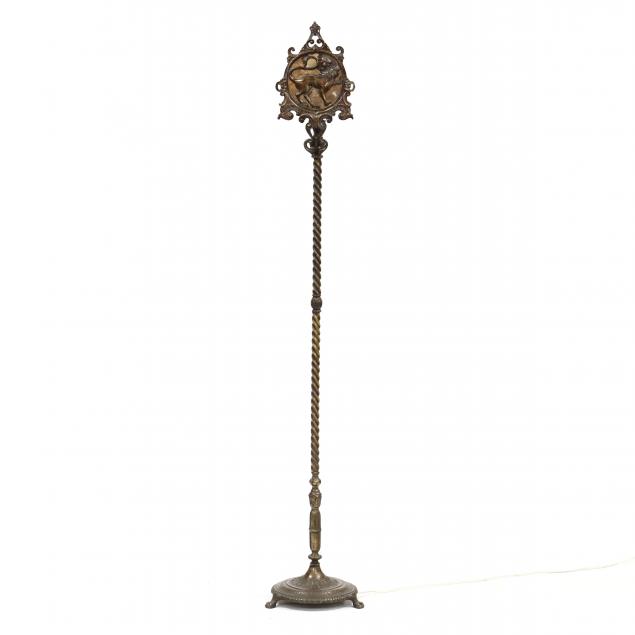 spanish-renaissance-style-mica-and-brass-floor-lamp