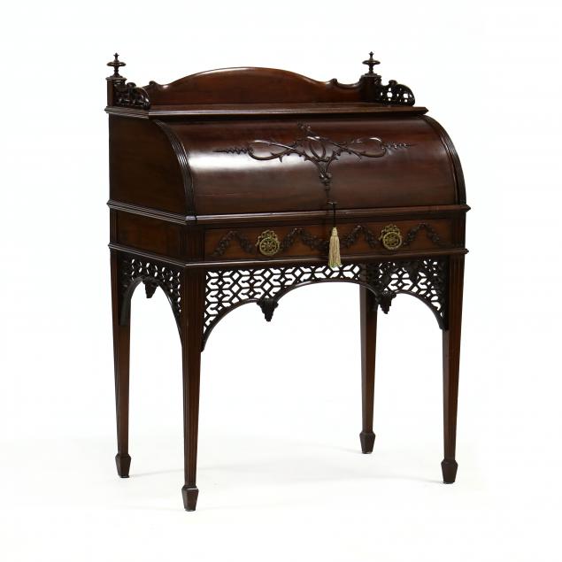 edwardian-carved-mahogany-cylinder-writing-desk
