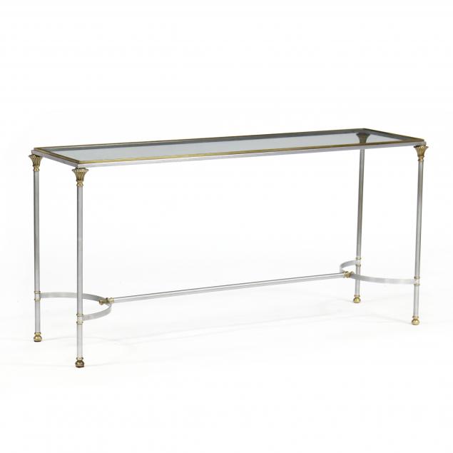 att-jansen-steel-brass-and-glass-console-table