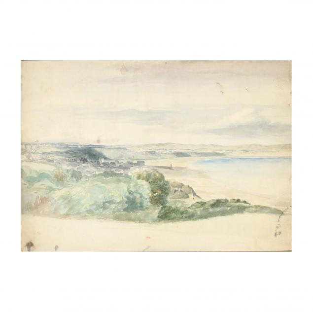 19th-century-watercolor-of-a-seaside-town