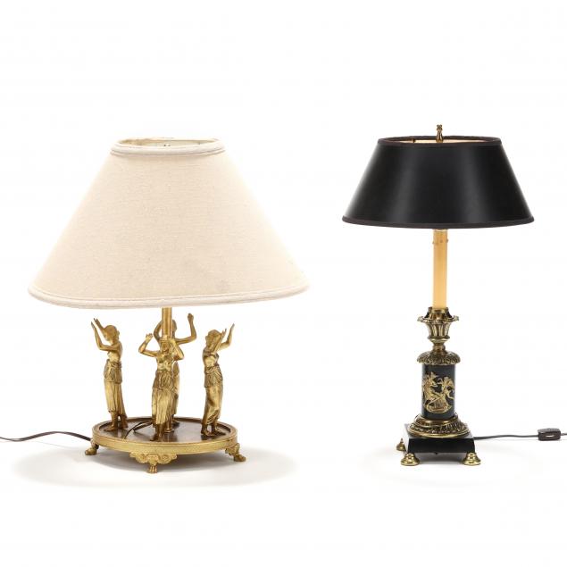 two-neoclassical-style-figural-brass-table-lamps