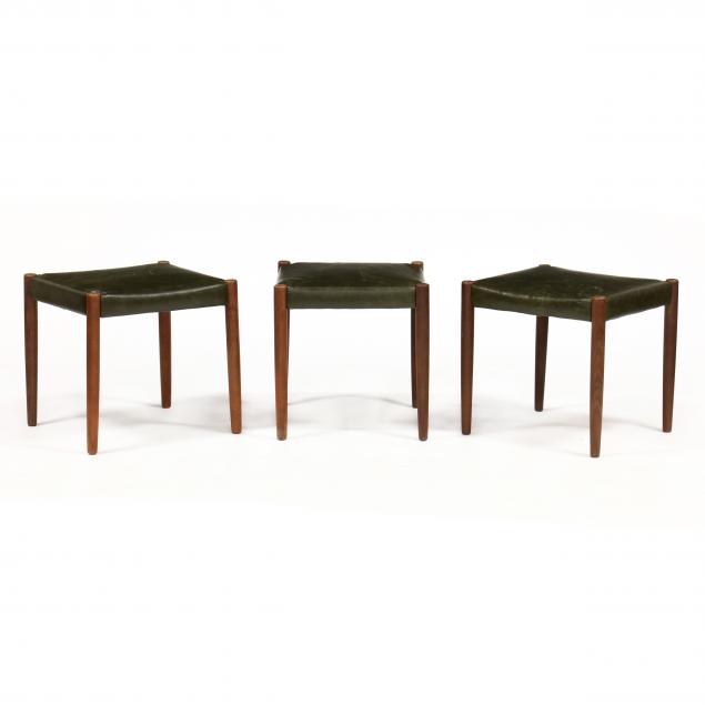 three-danish-modern-teak-stools