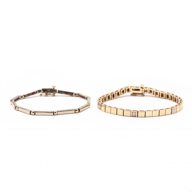 two-14kt-gold-bracelets