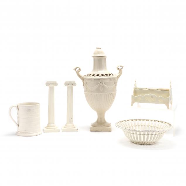 Five Antique Creamware Pieces, English and French (Lot 396  The