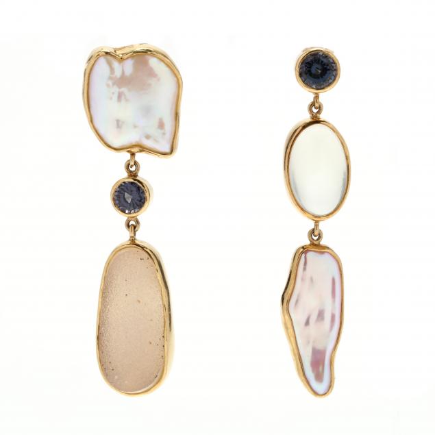 18kt-gold-and-gem-set-dangle-earrings