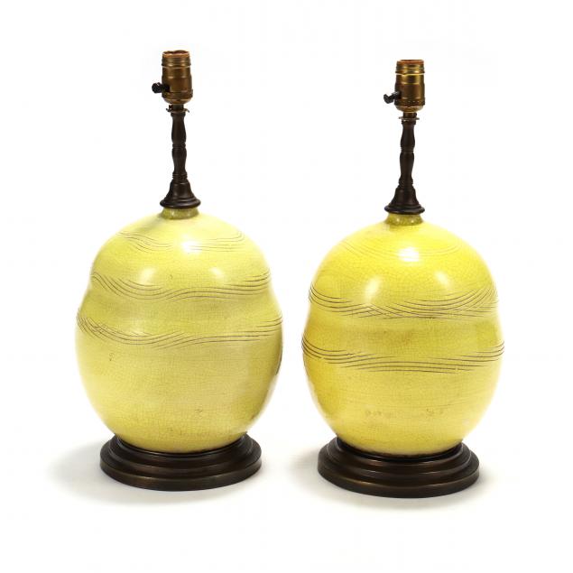 pair-of-french-mid-century-pottery-table-lamps