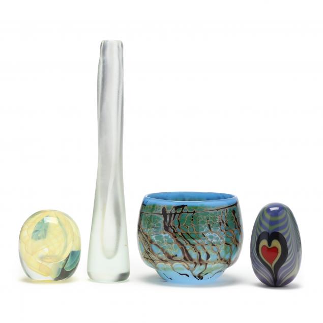 four-pieces-of-american-studio-art-glass