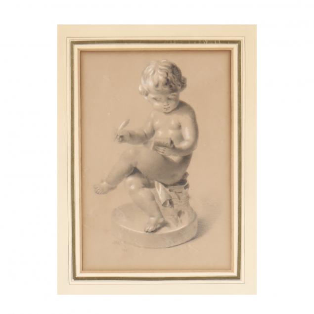 j-h-parris-english-19th-century-a-drawing-of-a-putti