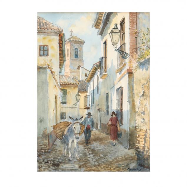 george-owen-wynn-apperley-english-1884-1960-i-street-scene-albaicin-granada-i