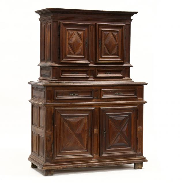 antique-continental-walnut-architectural-flat-wall-cupboard