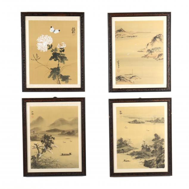 four-chinese-paintings-on-silk