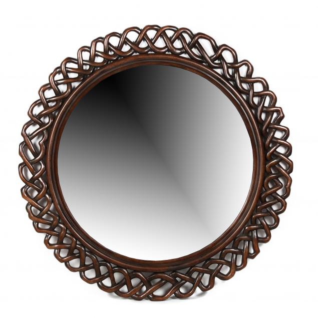 decorative-carved-mahogany-circular-mirror