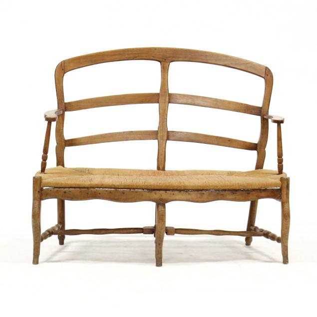 french-provincial-ladder-back-settee