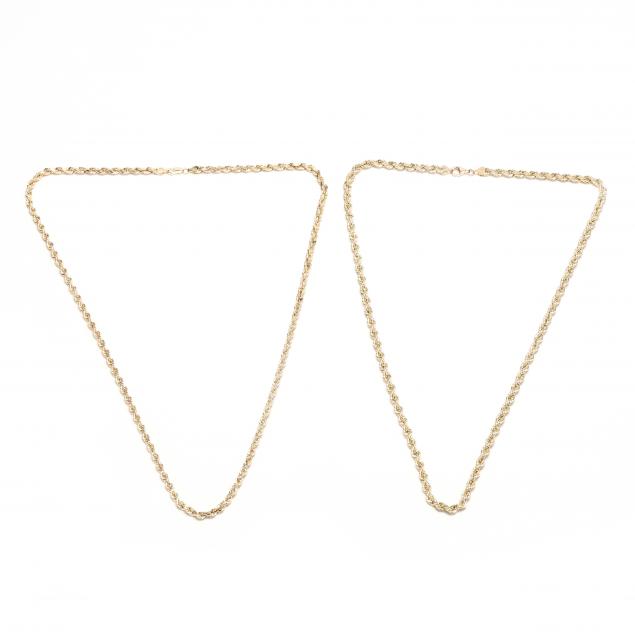 two-10kt-gold-rope-twist-necklaces