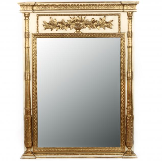 antique-french-painted-and-parcel-gilt-trumeau-mirror