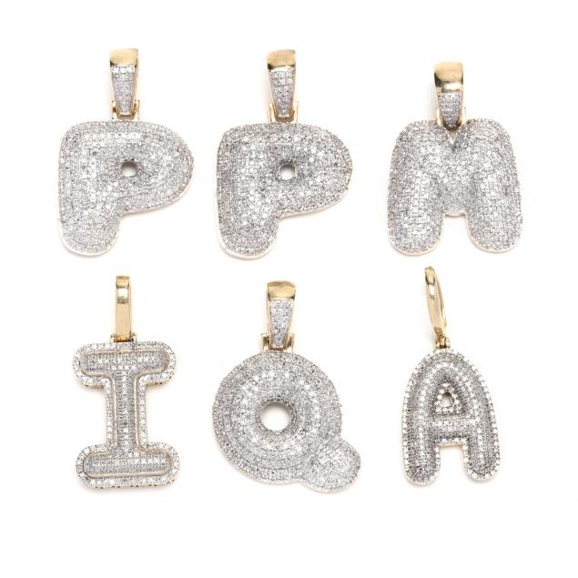 six-10kt-bi-color-gold-and-pave-set-diamond-letter-charms