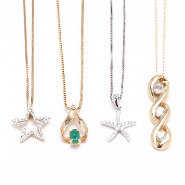 four-gem-set-pendant-necklaces