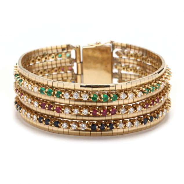 wide-14kt-gold-and-gem-set-bracelet
