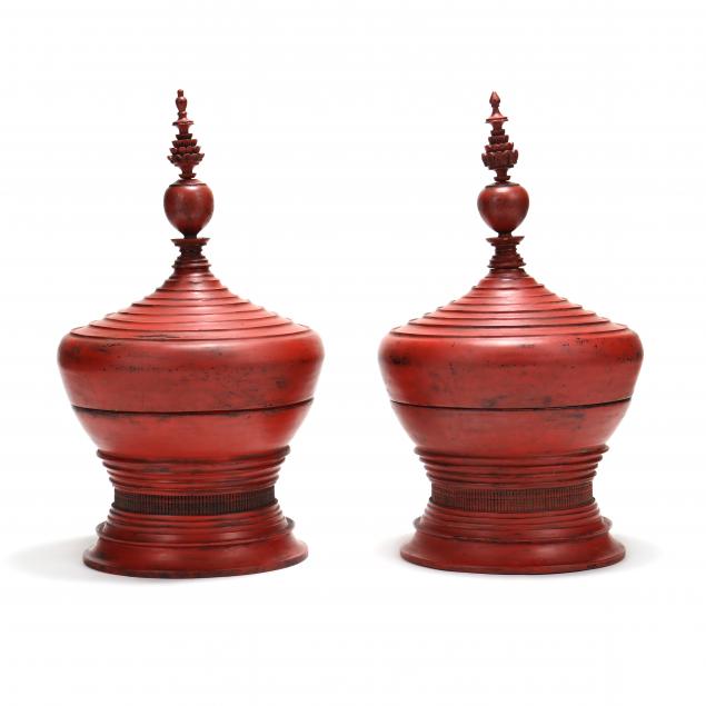 pair-of-large-burmese-lacquered-lidded-offering-urns