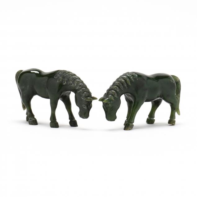 a-pair-of-chinese-spinach-jade-carved-horses