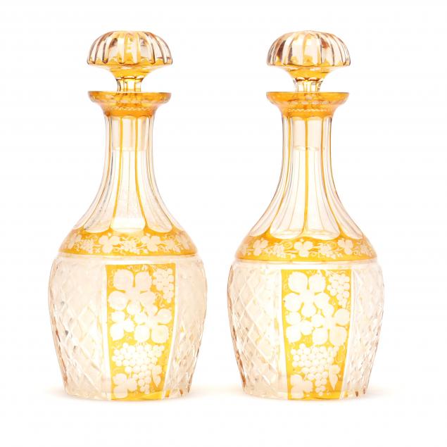 pair-of-bohemian-cut-to-clear-decanters