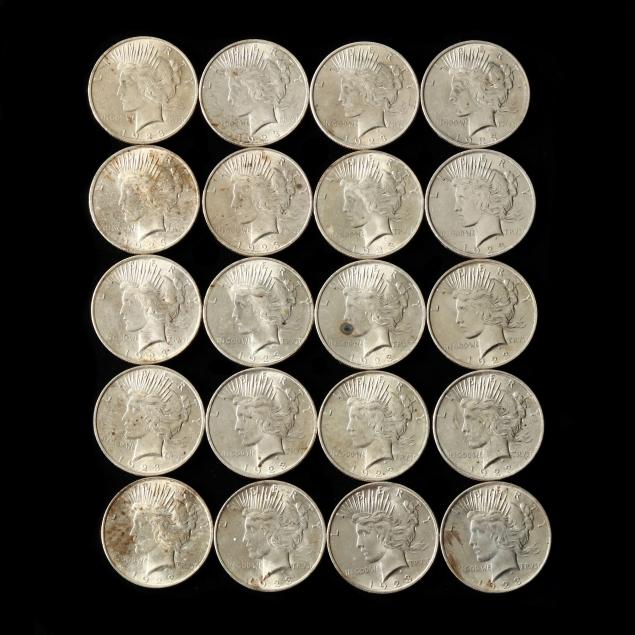 roll-of-twenty-20-uncirculated-1923-peace-silver-dollars