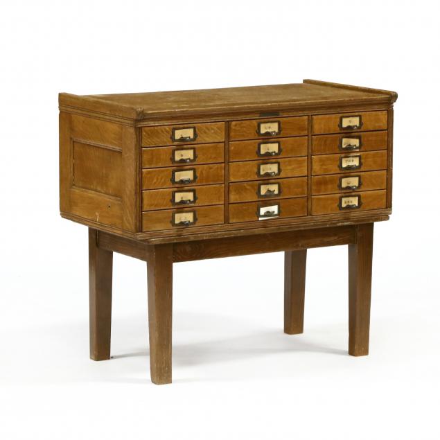 vintage-oak-file-cabinet-on-stand