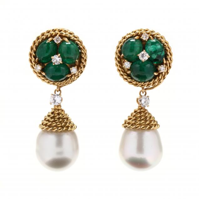 gold-emerald-pearl-and-diamond-day-night-earrings