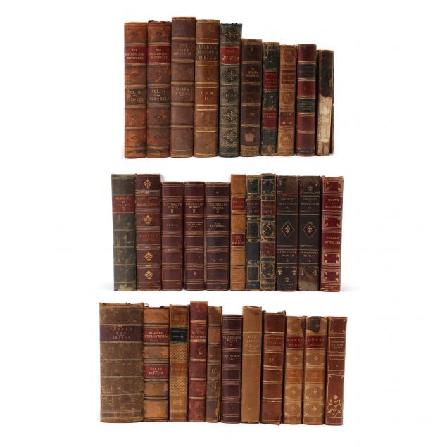 group-of-32-antique-leatherbound-books
