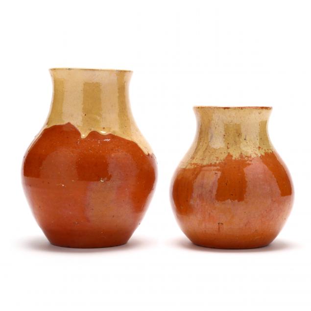 two-slip-decorated-vases-jugtown-nc