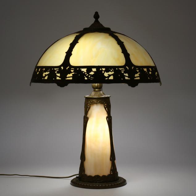 slag-glass-overlay-double-light-table-lamp